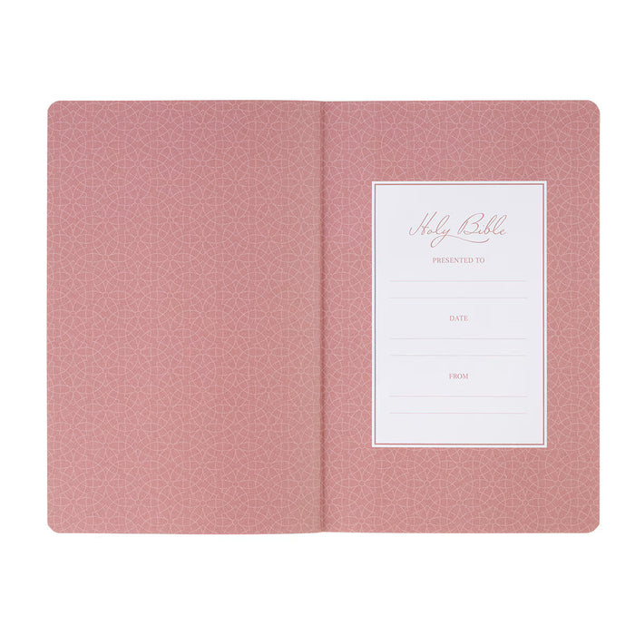 KJV Marbled Coral Pink Faux Leather Gift Bible