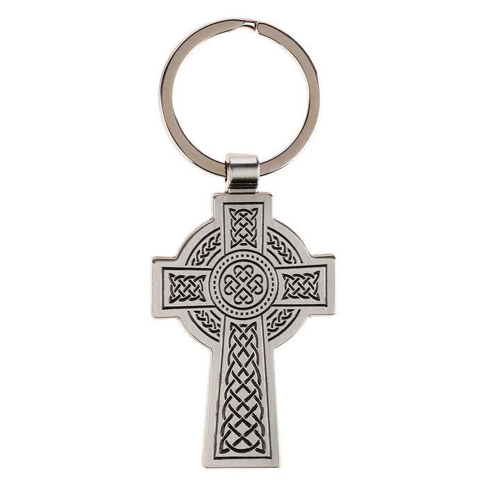 Faith Silver Celtic Cross Metal Keychain - Hebrews 1:11