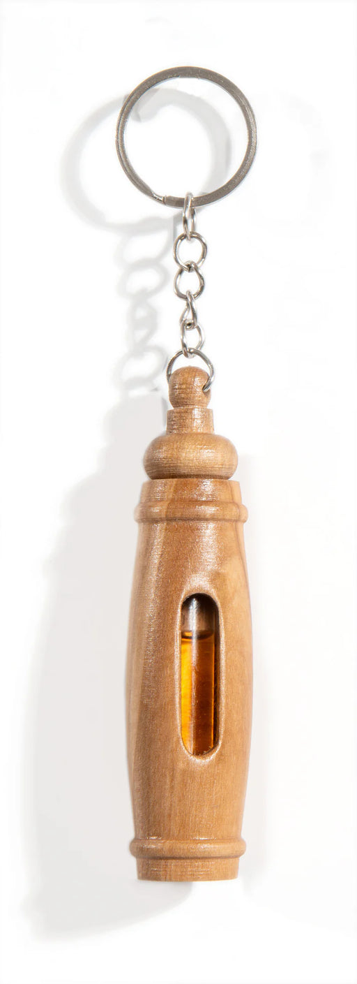 Olivewood Anointing Oil Keychain - Morning Star Christian Bookstores
