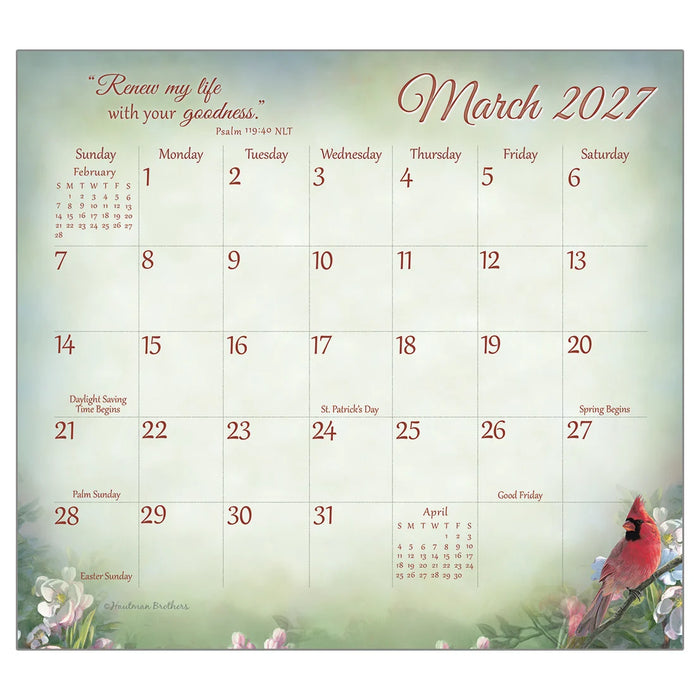 Songbirds of Faith Faith 2027 Magnetic Calendar Pad