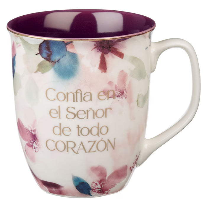 Taza “Confía en el Señor” Flor de ciruela – Prov 3:5