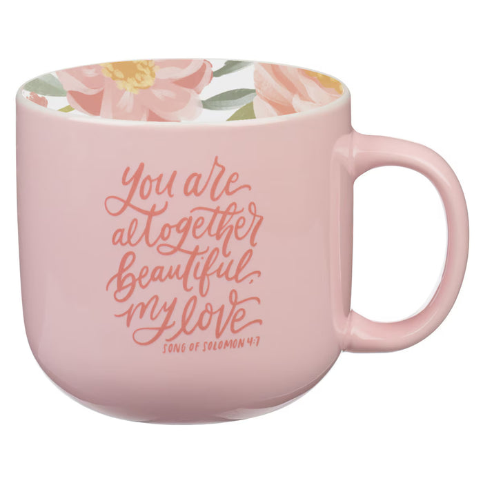 Altogether Beautiful Pink Floral Cermaic Coffee Mug