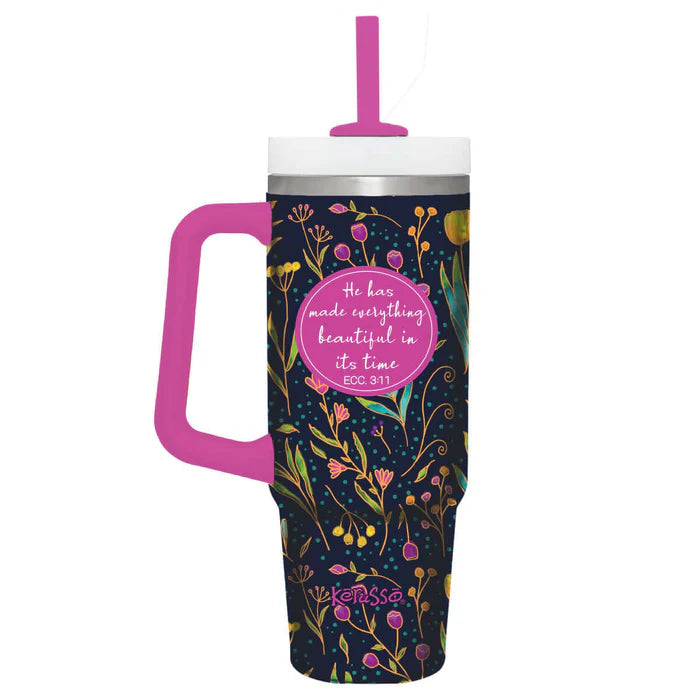 30 oz Stainless Steel Mug With Straw Everything Beautiful - Morning Star Christian Bookstores