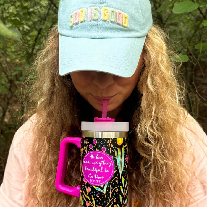 30 oz Stainless Steel Mug With Straw Everything Beautiful - Morning Star Christian Bookstores