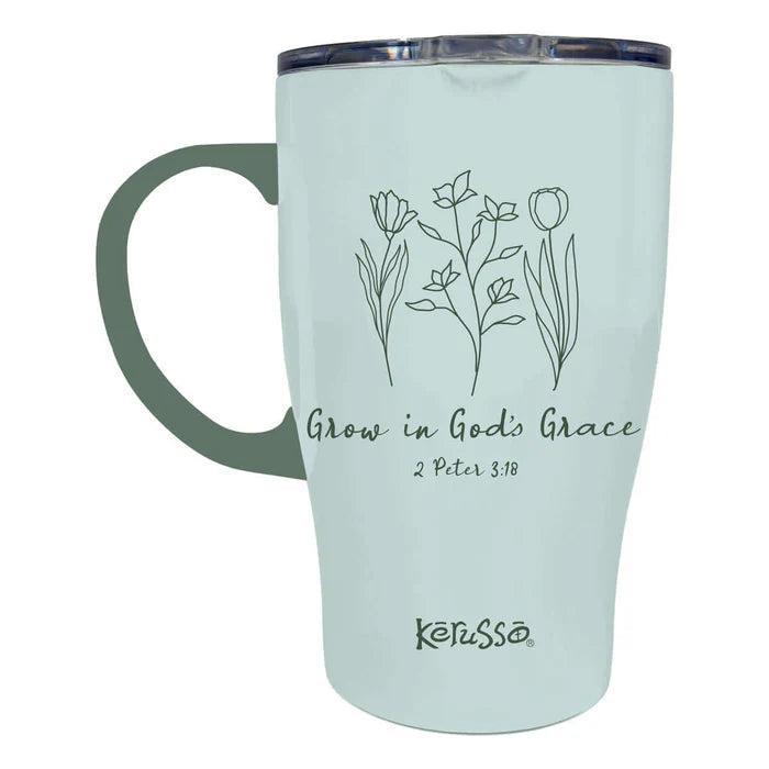 15 oz Stainless Steel Mug With Handle Grow In Grace - Morning Star Christian Bookstores