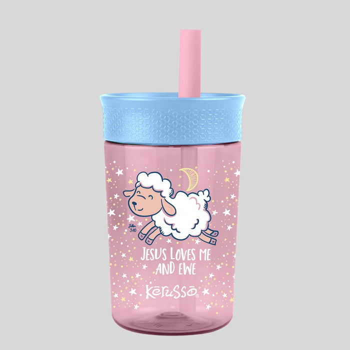 15 oz Silicone Straw Cup Goose & Lamb (2 Pack)