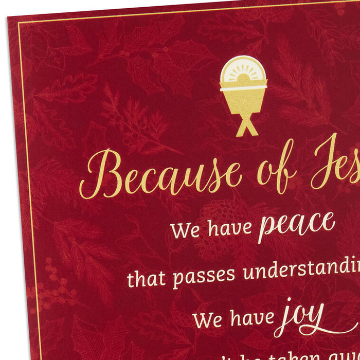 Because of Jesus Religious Boxed Christmas Cards, Pack of 16
