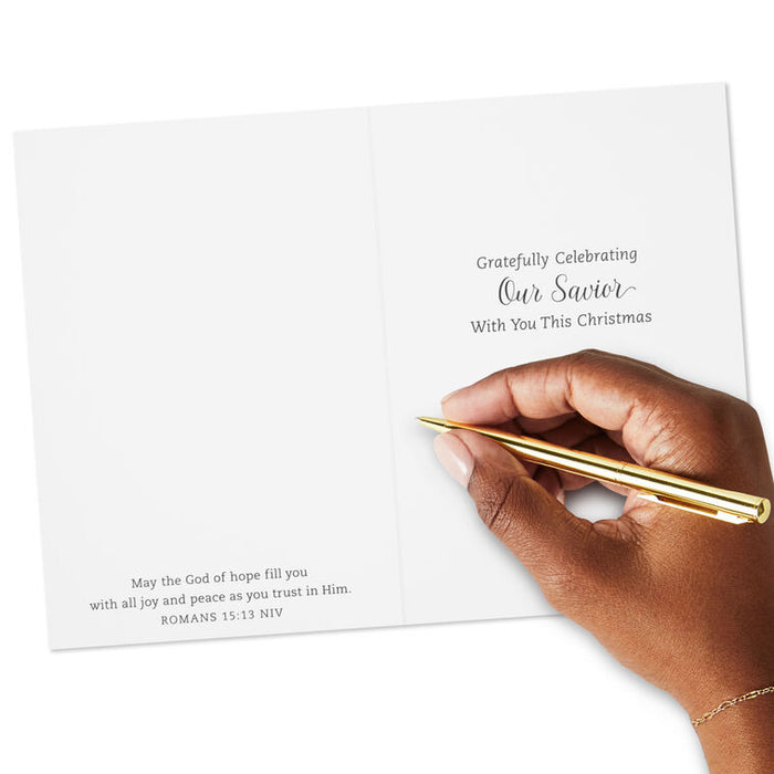 Because of Jesus Religious Boxed Christmas Cards, Pack of 16
