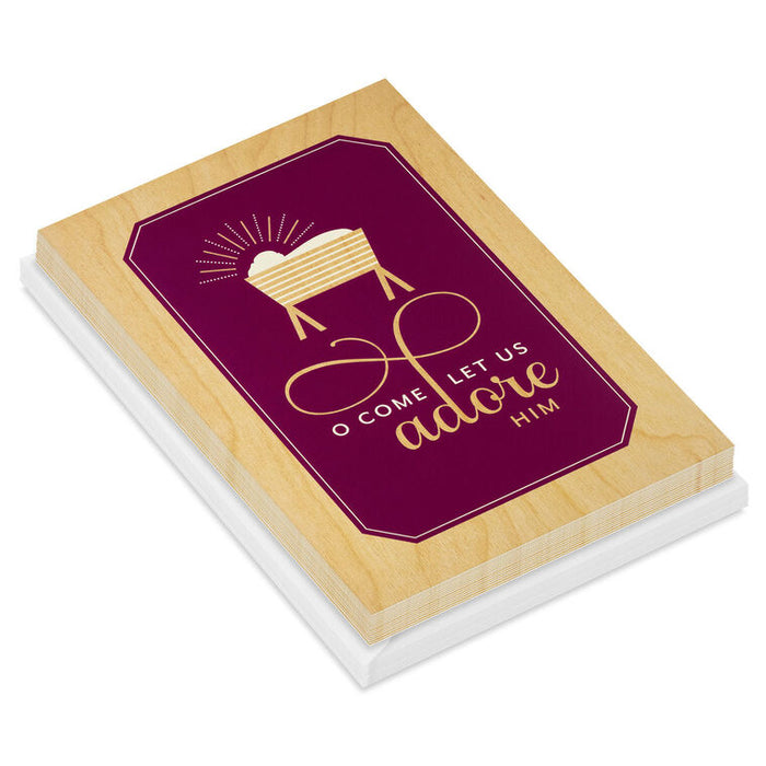Let Us Adore Him Religious Boxed Christmas Cards, Pack of 16