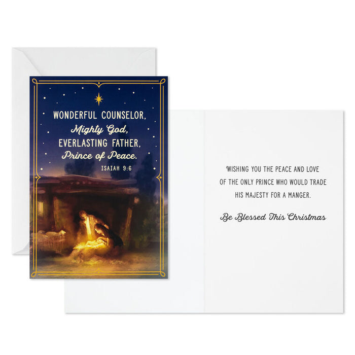 Manger Scene Religious Boxed Christmas Cards, Pack of 16