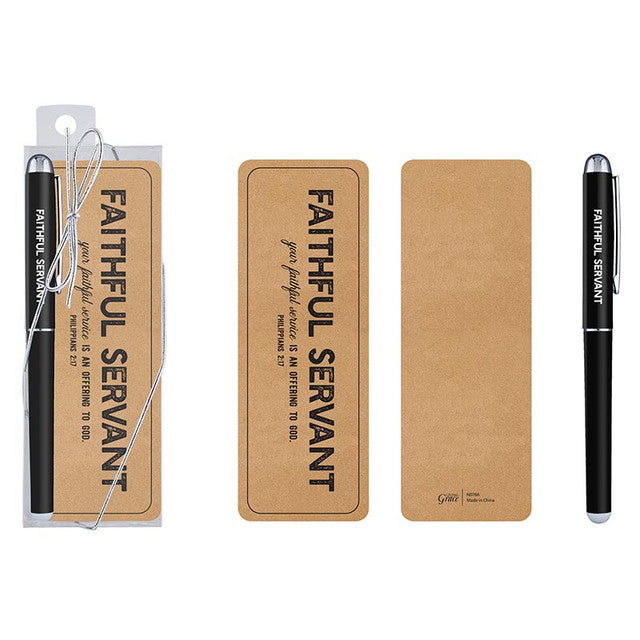 Faithful Servant Gift Pen with Bookmark - Morning Star Christian Bookstores
