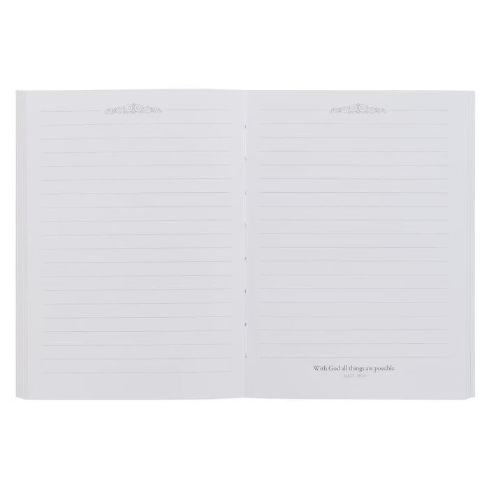 With God All Things Are Possible Mountain Medium Notebook - Matthew 19:26