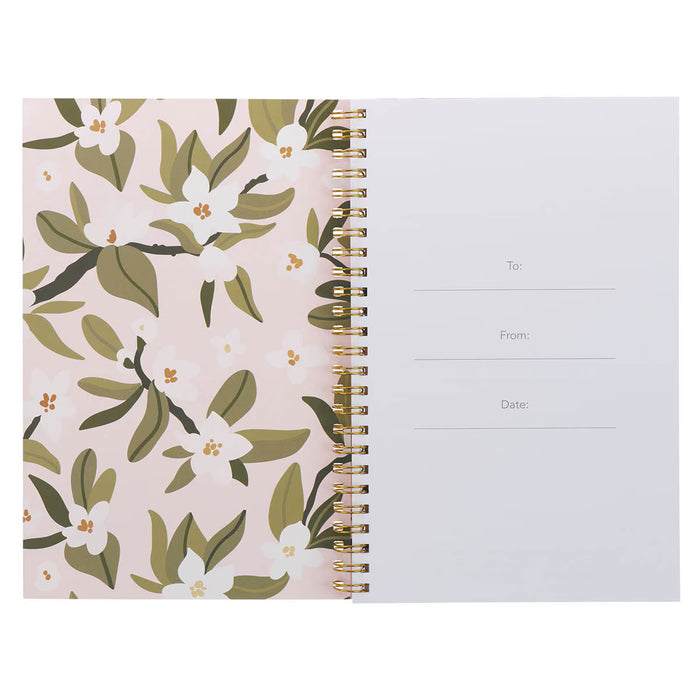 Through Christ Pink Floral Spiral Notebook - Phil 4:13