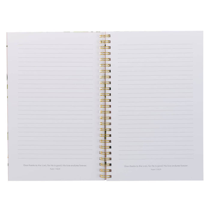 Through Christ Pink Floral Spiral Notebook - Phil 4:13