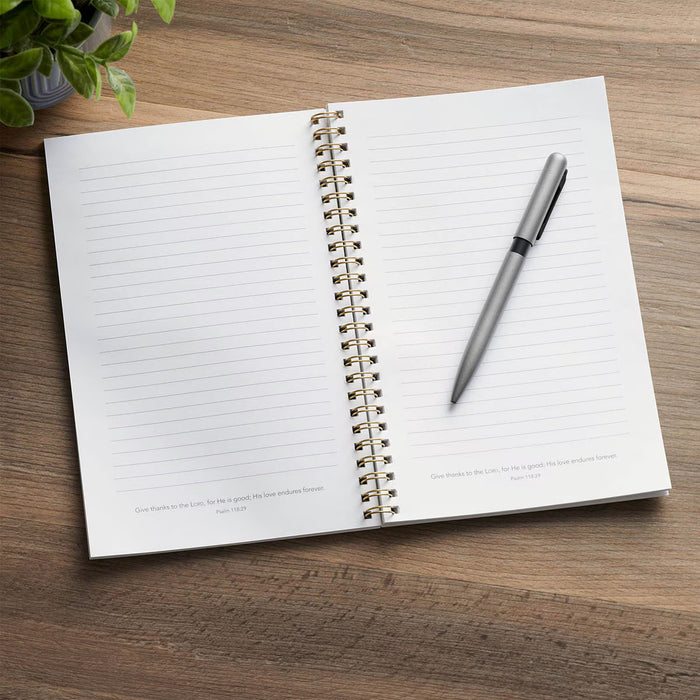 Sufficient Grace Taupe Meadow Soft Cover Spiral Notebook - 2 Corinthians 12:9