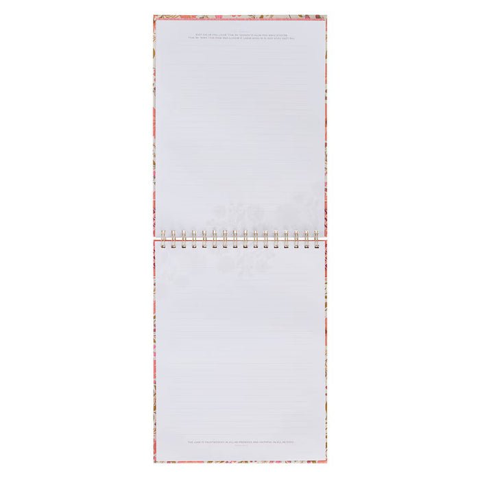 Trust Coral Floral Large Spiral Notepad - Isaiah 40:31