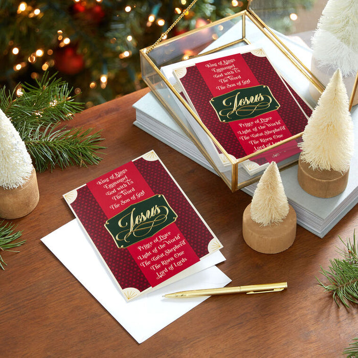 Names of Jesus Religious Boxed Christmas Cards, Pack of 16