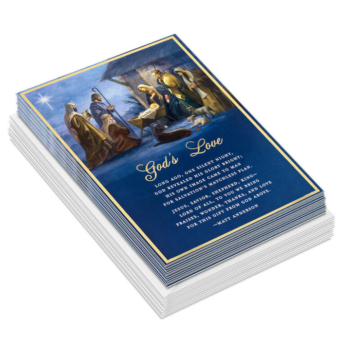God's Love Nativity Religious Boxed Christmas Cards, Pack of 16