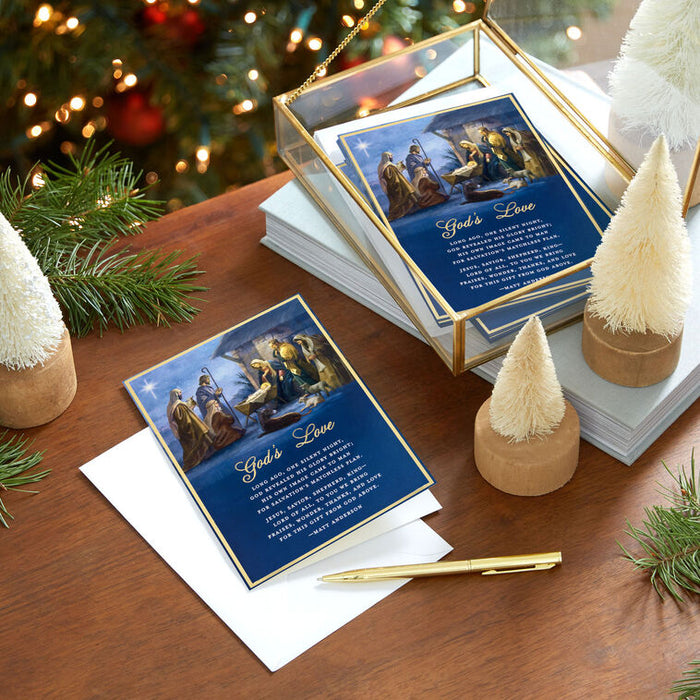 God's Love Nativity Religious Boxed Christmas Cards, Pack of 16