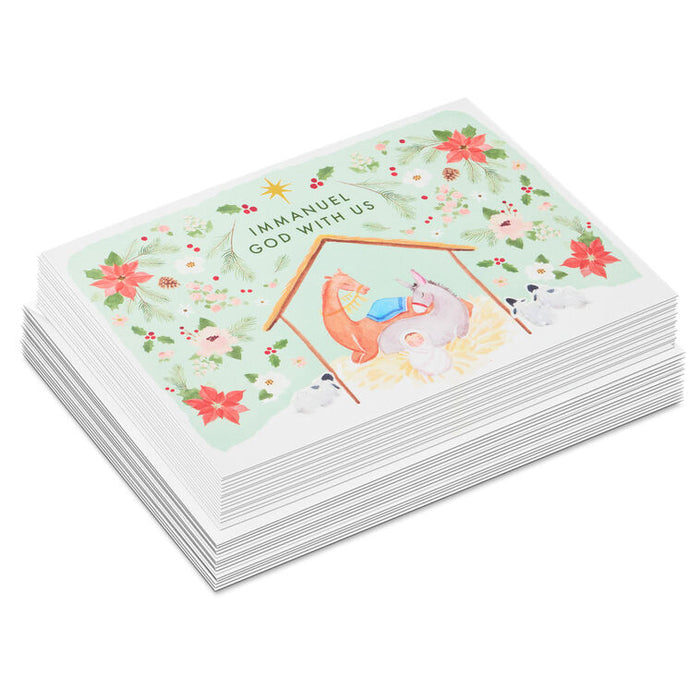 Immanuel Nativity Religious Boxed Christmas Cards, Pack of 16