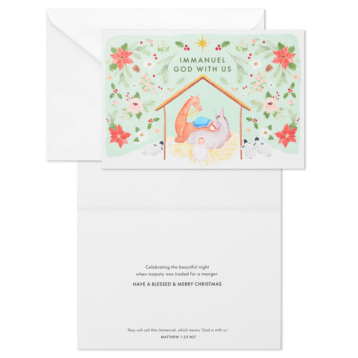 Immanuel Nativity Religious Boxed Christmas Cards, Pack of 16