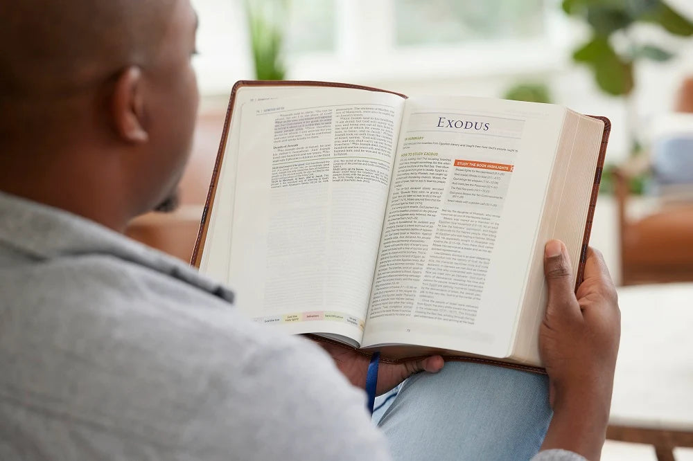 NKJV Color Code Study Bible, Brown Leathersoft, Red Letter