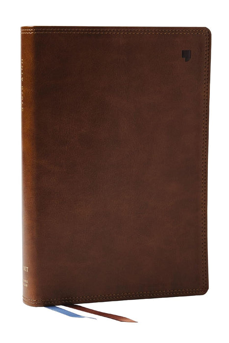 NET Bible, Large Print Thinline, Cross References, Brown Leathersoft, Comfort Print, (Thumb Indexed)