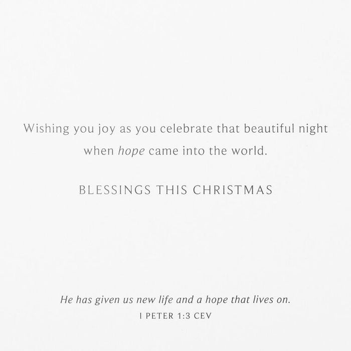 Noel Lettering on Blue Religious Boxed Christmas Cards, Pack of 16