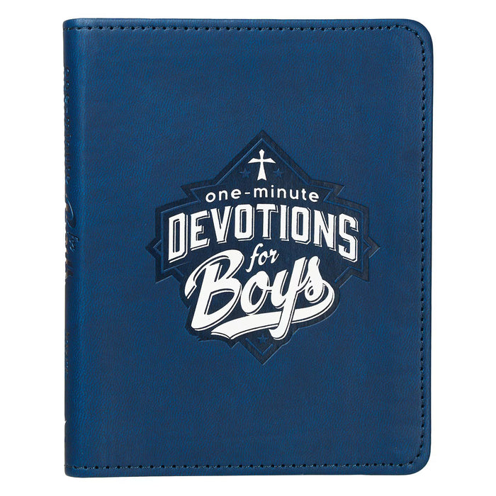 One-Minute Devotions for Boys Blue Faux Leather Devotional by Jayce O'Neal