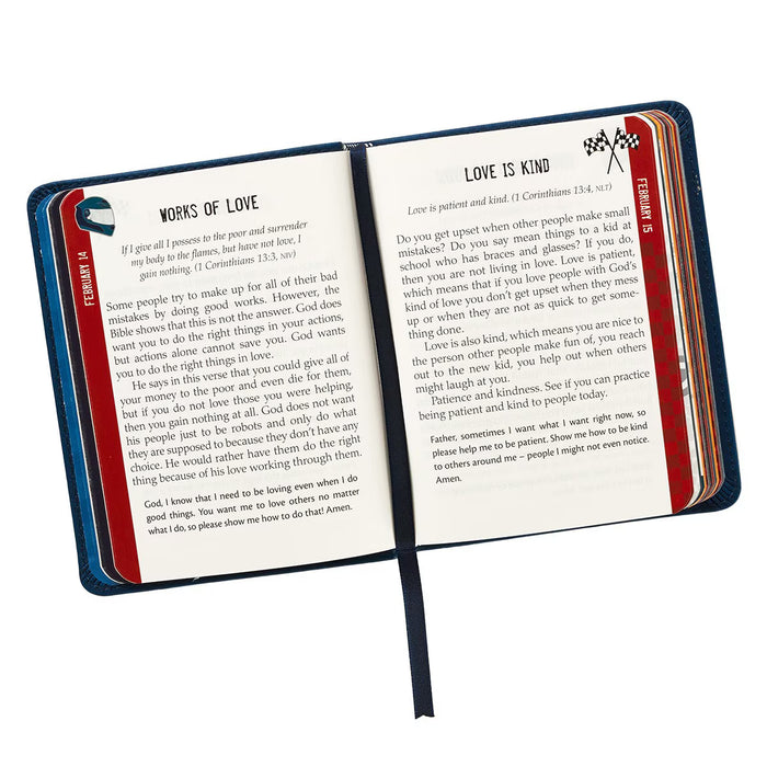 One-Minute Devotions for Boys Blue Faux Leather Devotional by Jayce O'Neal