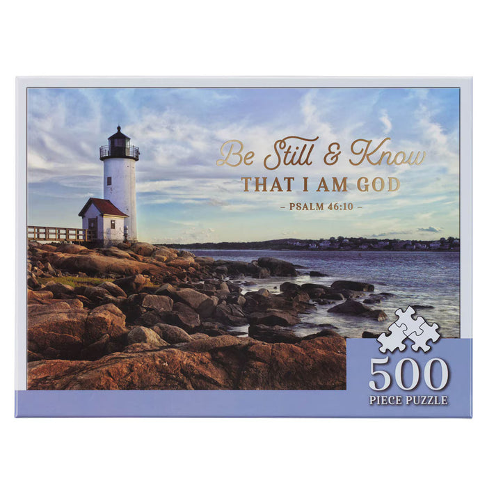 500 Piece Puzzle Be Still Lighthouse