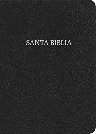 RVR 1960 Biblia compacta letra grande, negro piel fabricada con índice - Morning Star Christian Bookstores