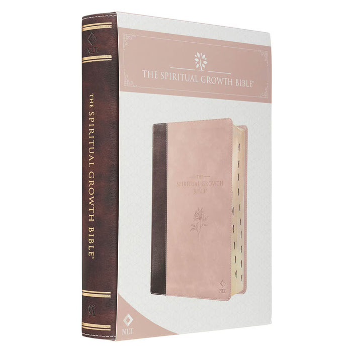 NLT Brown and Blush Pink Faux Leather Spiritual Growth Bible