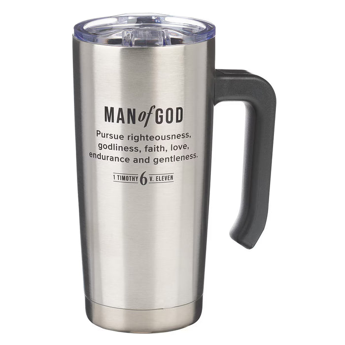 Man of God Tumbler- Stainless Steel Travel Mug with Handle