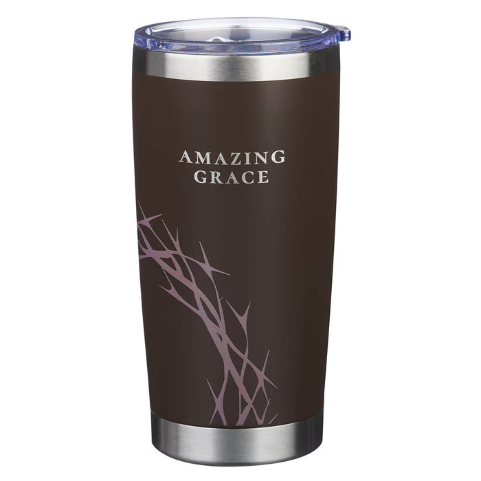 Amazing Grace Brown Stainless Steel Travel Tumbler