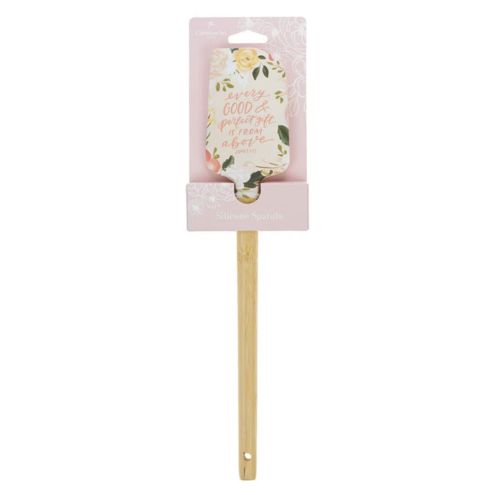 Every Good and Perfect Gift Pink Floral Silicone Spatula – James 1:17