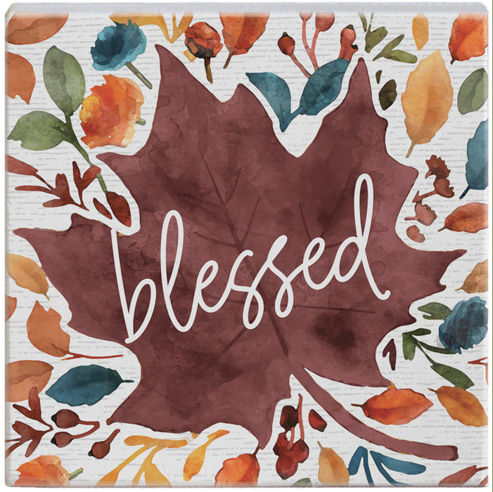Jewel Tone Blessed Leaf - Small Talk Square