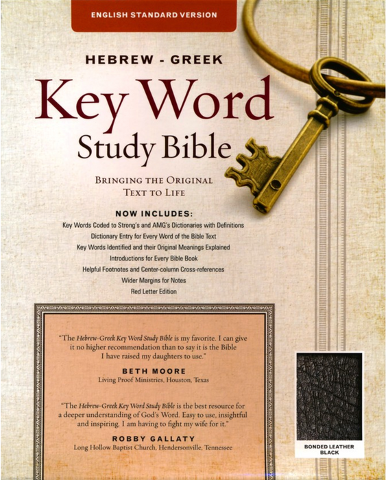 ESV HEBREW GREEK KEY WORD STUDY BIBLE BLACK BONDED LEATHER