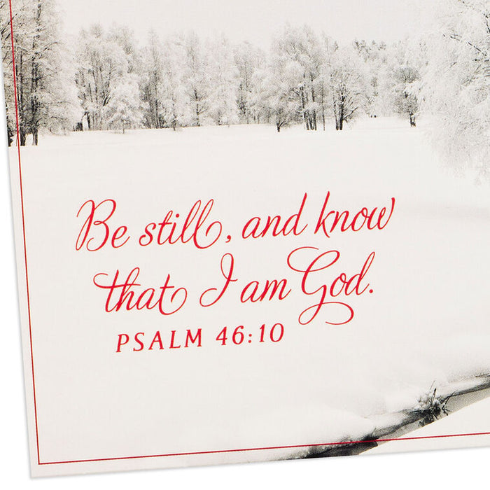 Be Still and Know Winter Scene Religious Boxed Christmas Cards, Pack of 16