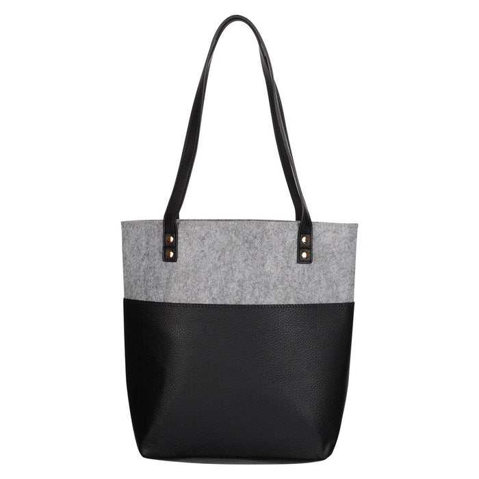 Love Never Fails Two-Tone Black/Heather Gray Bible Tote Bag 1 Corinthians 13:8