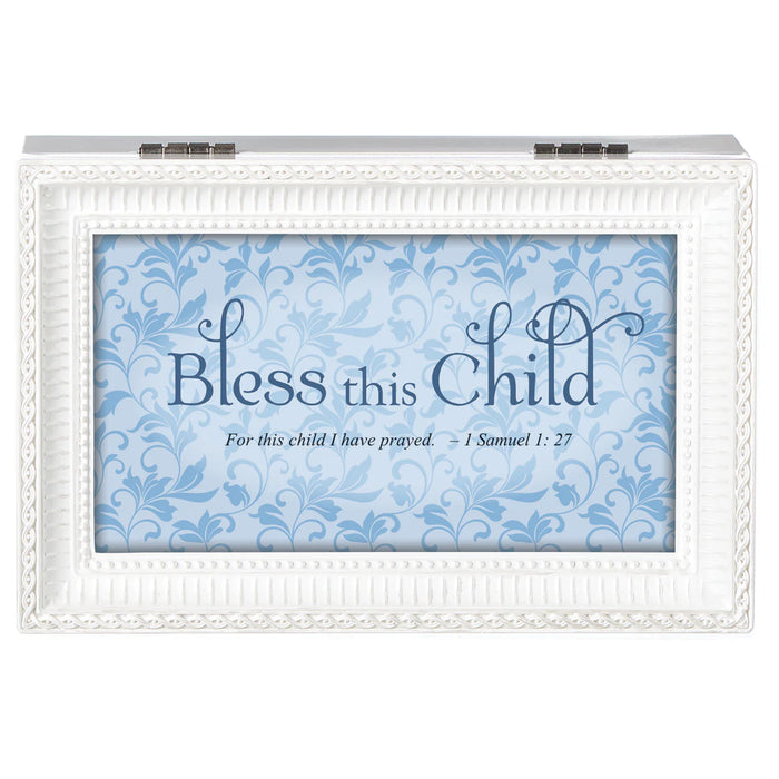 "Bless This Child" Music Box - "Jesus Loves Me" Tune- Blue