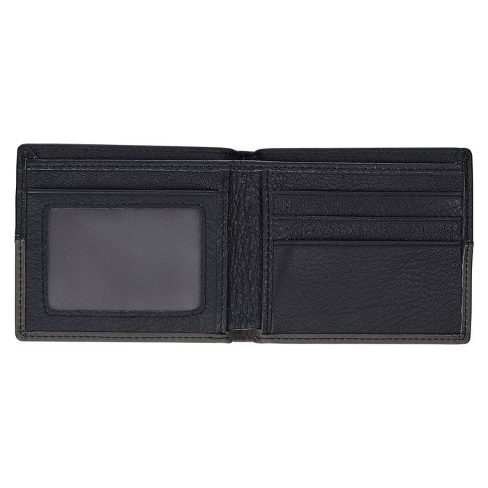 Walk by Faith Black and Gray Full Grain Leather Wallet - 2 Corinthians 5:7