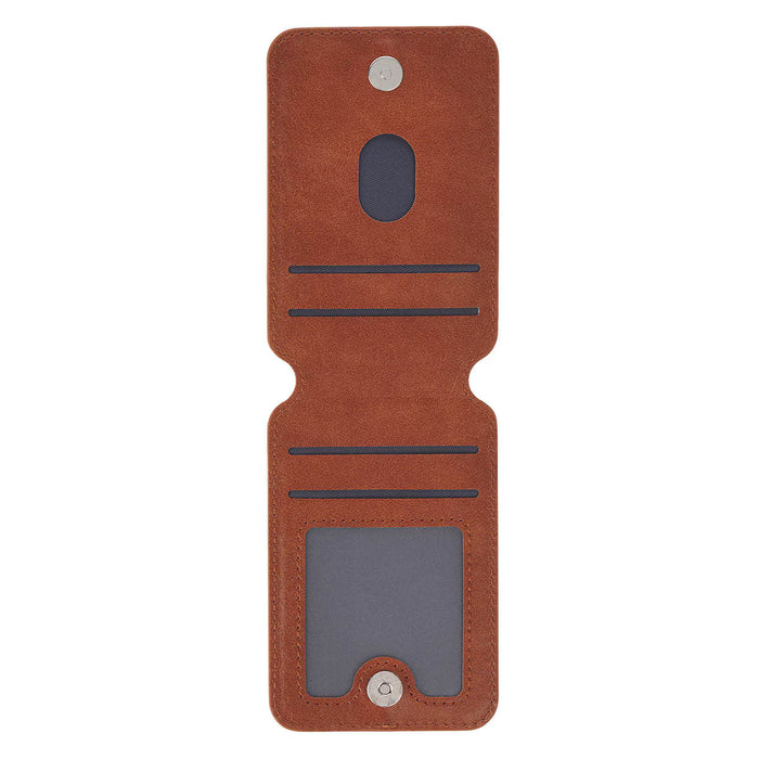 Stand Firm Honey-brown Faux Leather Phone Wallet with Stand - 1 Corinthians 16:13