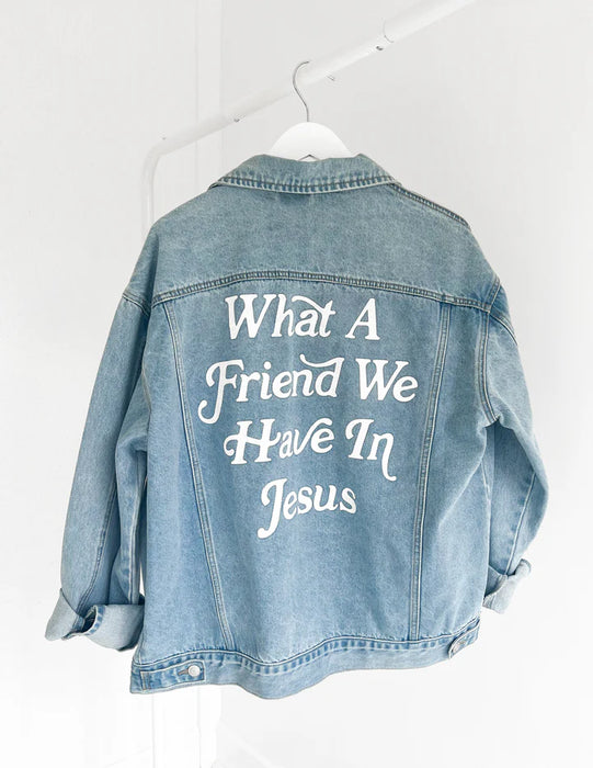 What a Friend In Jesus Denim Jacket - Large