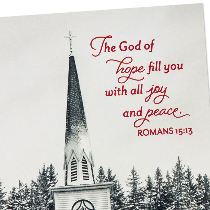 Church in Snow Religious Boxed Christmas Cards, Pack of 16
