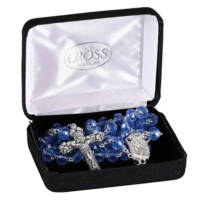 Rosary Blue Glass Aurora Borealis 20L