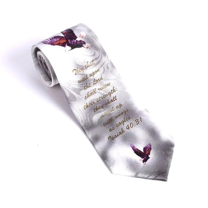 Tie Polyester - Isaiah 40:31 Eagles - Grey
