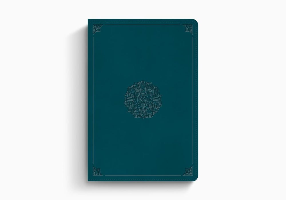 ESV Giant Print Thinline Bible, Red Letter, TruTone®, Deep Teal, Emblem Design