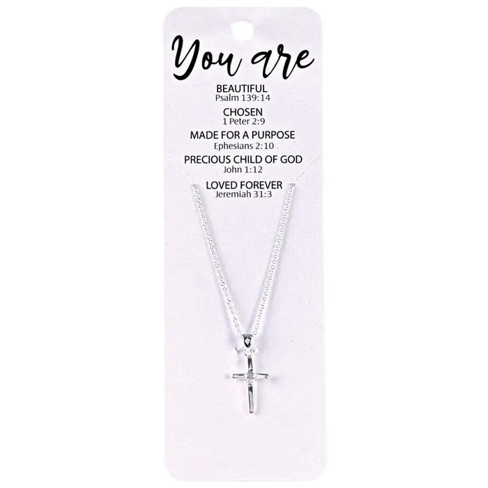 Necklace Womens Box Cross You Are 18"