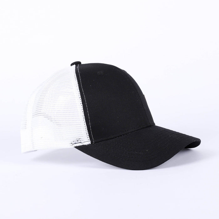 Trucker Hat with Cross Patch - Black & White